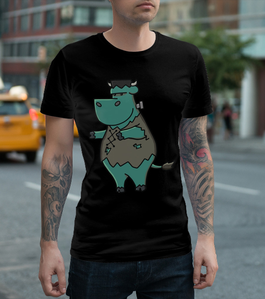 Frankencow Frankenstein Cow Cartoon T-Shirt