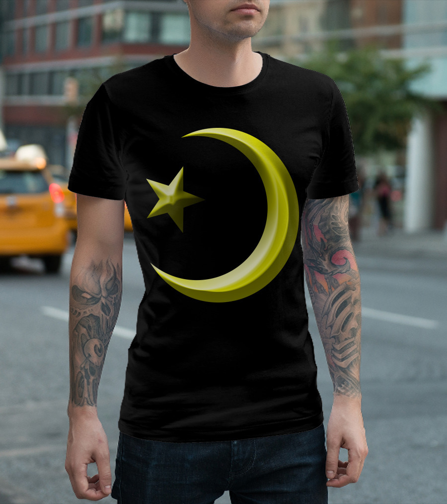 Star and Crescent Symbol on Gay Pride T-Shirt