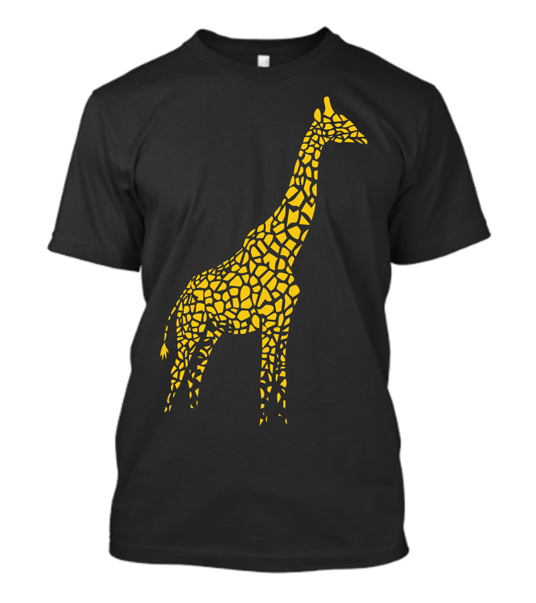 Giraffe Mosaic Pattern Yellow T-Shirt