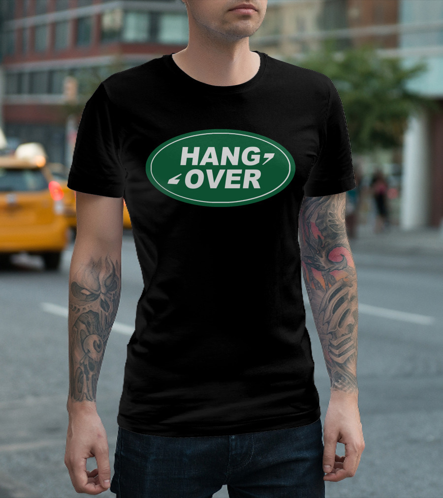 Hang Over Funny Land Rover Green Oval Mens White New Hangover T-Shirt