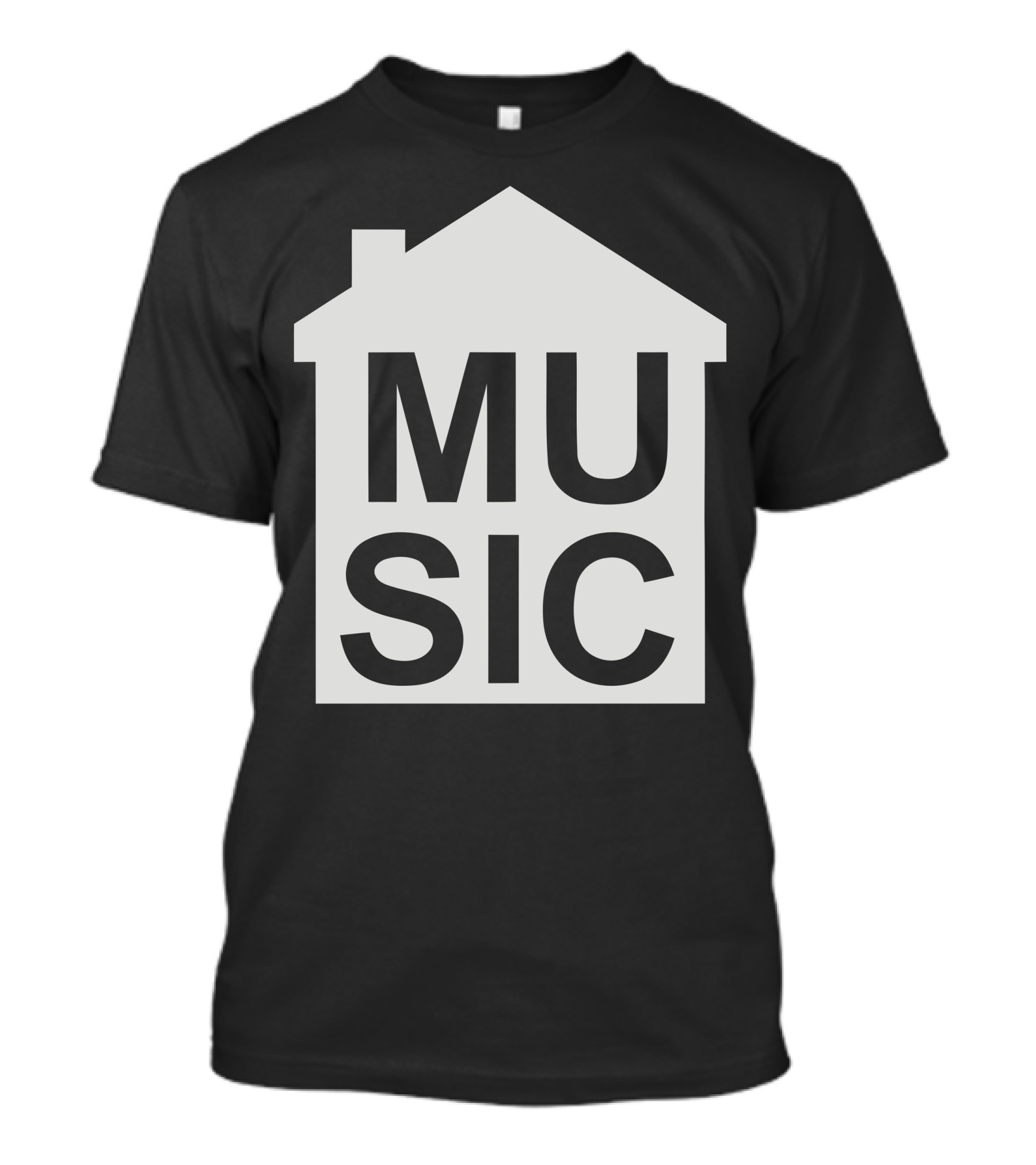House Music Graphic Featuring House-Shaped Text T-Shirt
