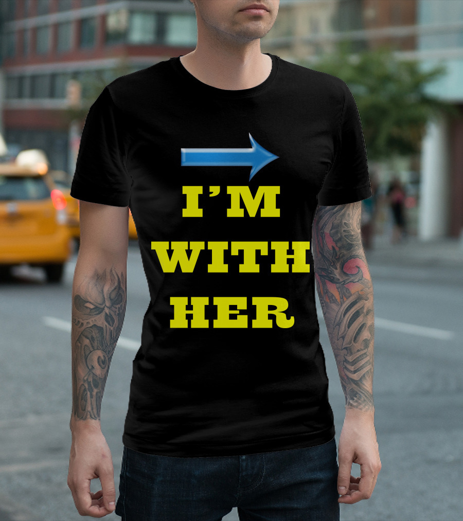 I'M WITH HER Blue Arrow T-Shirt