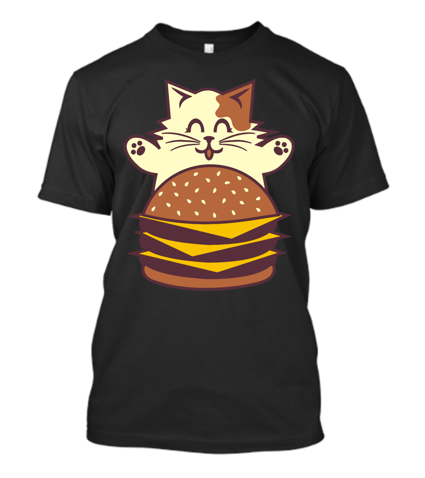 I Has Cheezburger Happy Cat Hugging Burger T-Shirt