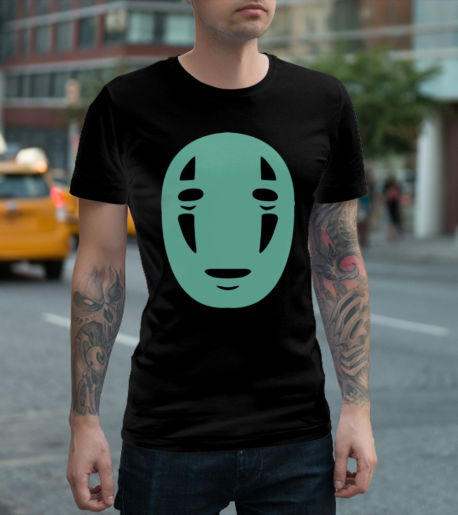 Kaonashi Mask Spirited Away No-Face Character Green T-Shirt
