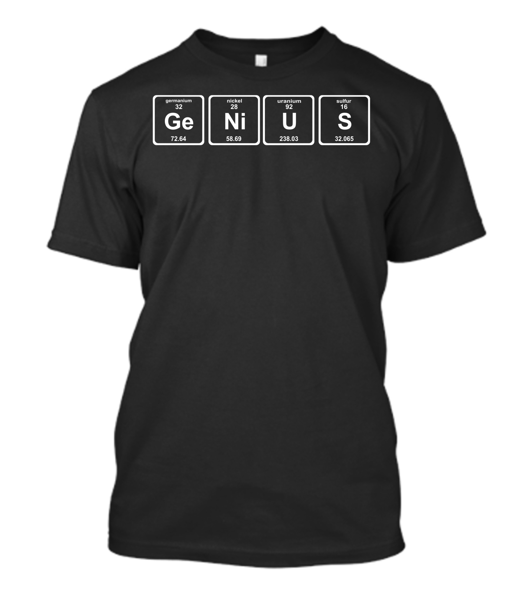 Ladies Genius Periodic Table Elements Germanium Nickel Uranium Sulfur T-Shirt