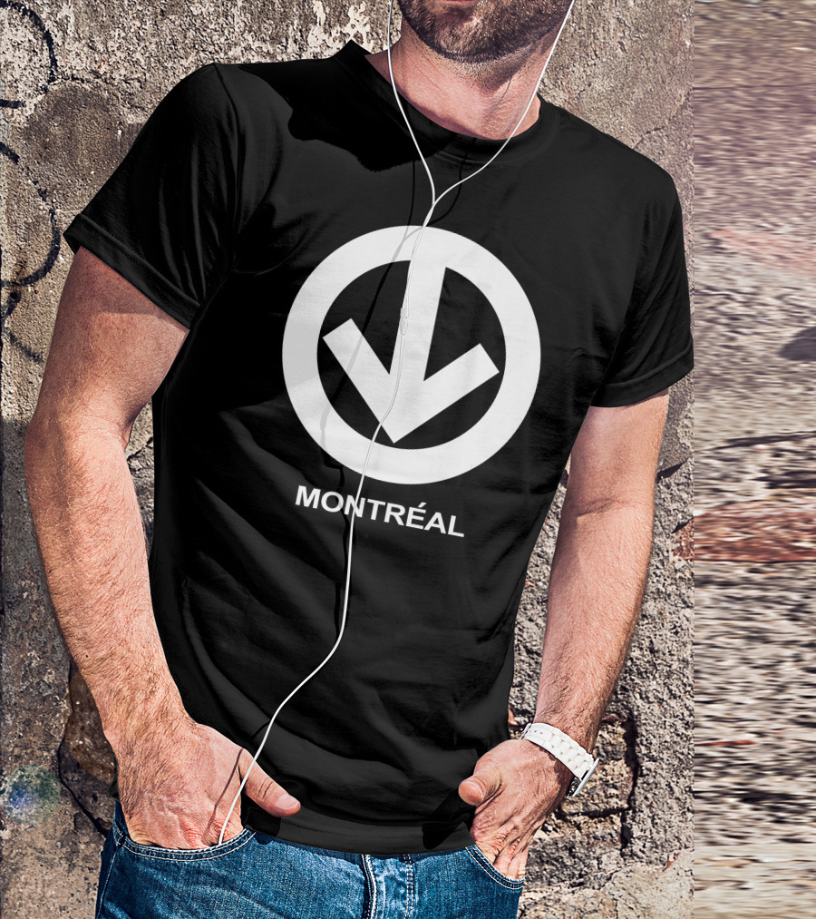 Montréal Metro Symbol Downward Arrow T-Shirt