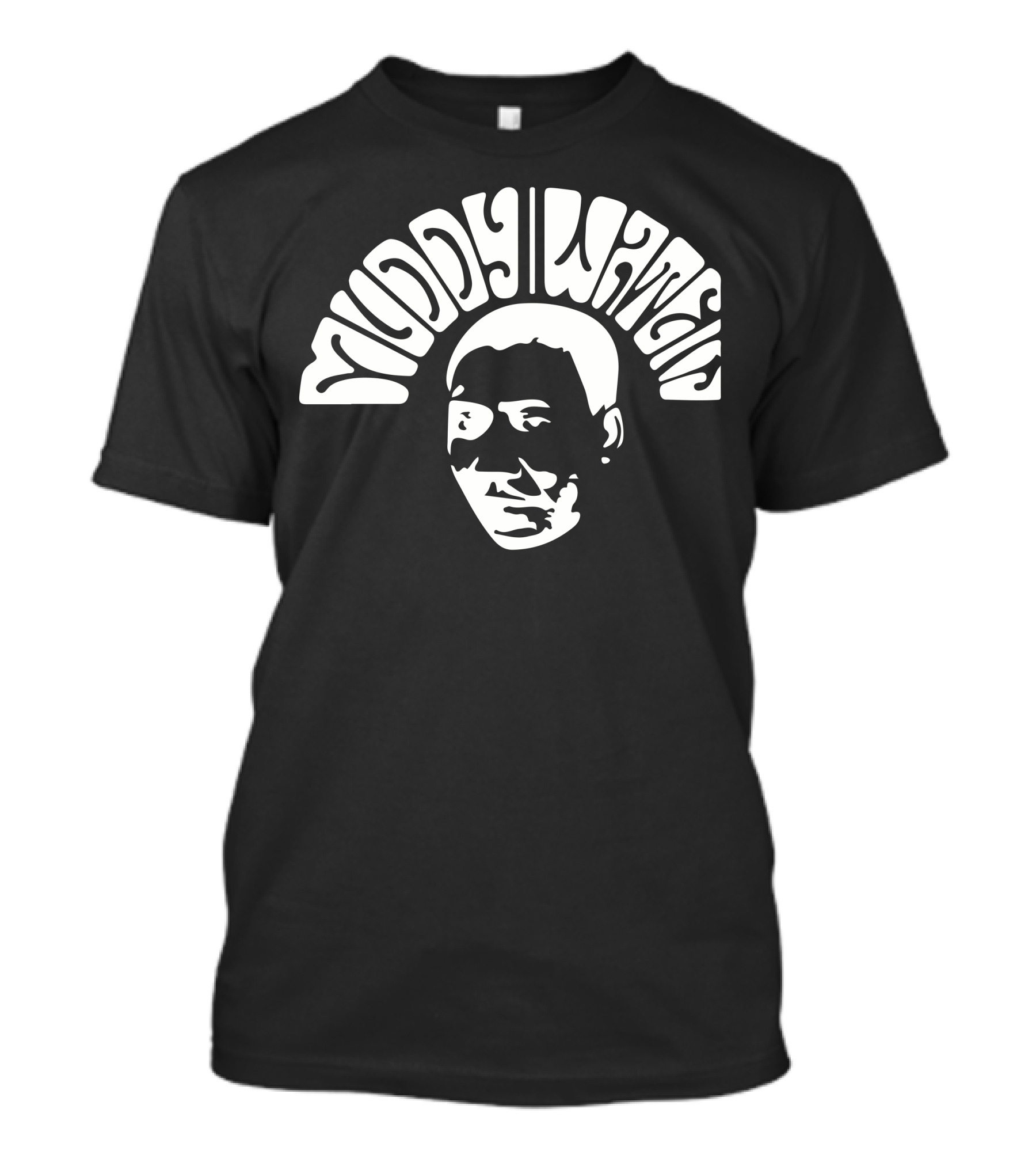 Muddy Waters Stylized Portrait Text Rock T-Shirt
