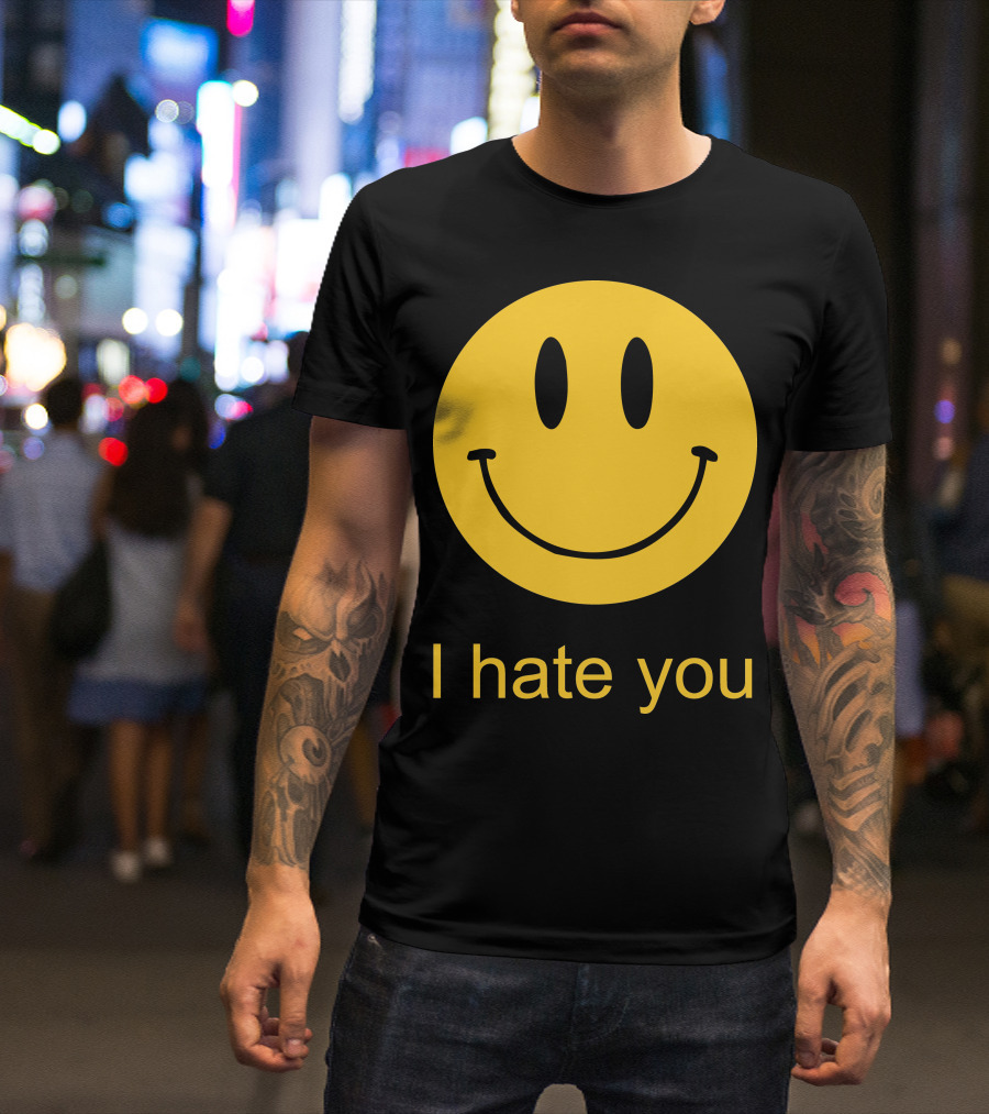 I Hate You Yellow Smiley Face T-Shirt