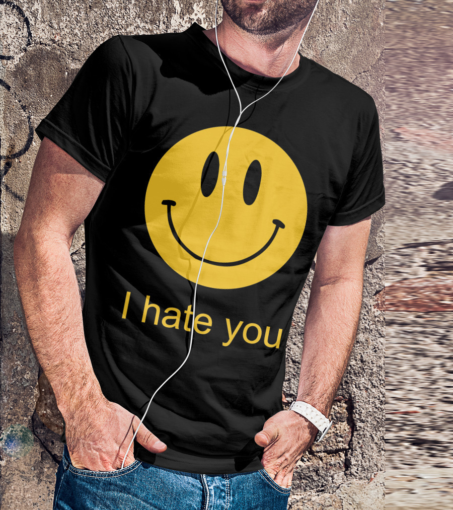 I Hate You Yellow Smiley Face T-Shirt