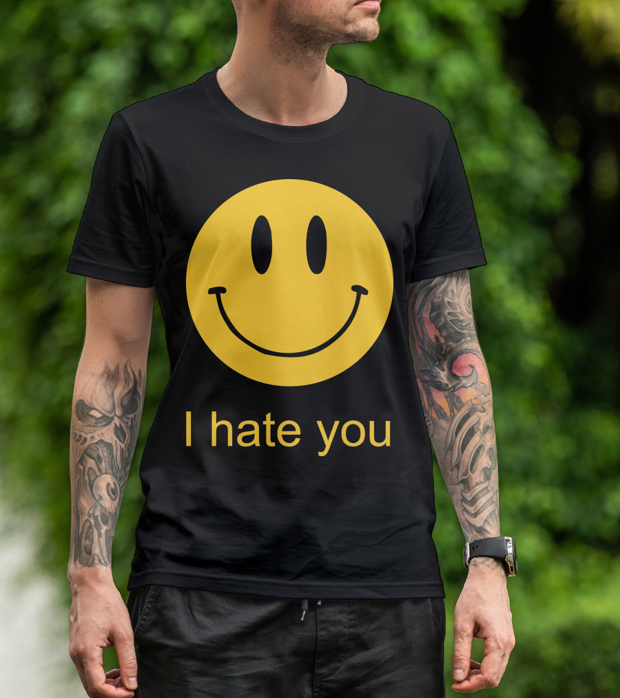 I Hate You Yellow Smiley Face T-Shirt