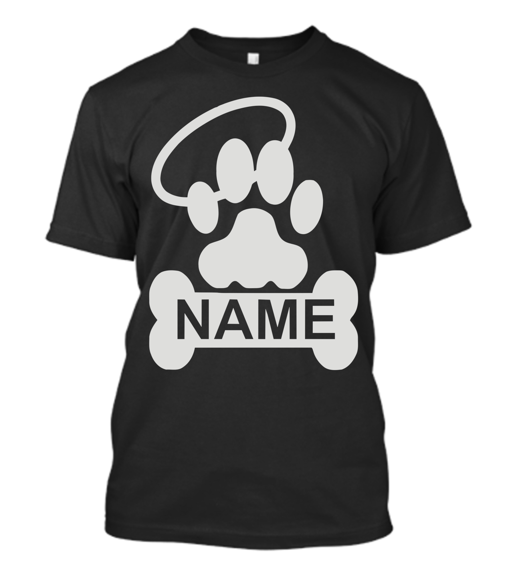 Personalized Paw Halo Custom Name Bone T-Shirt