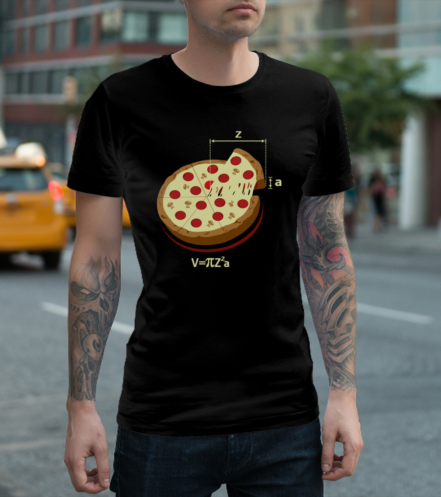 V Equals Pi Z Squared A Pizza Math T-Shirt