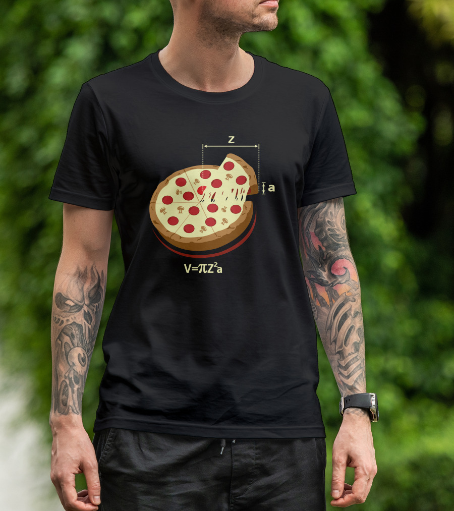 V Equals Pi Z Squared A Pizza Math T-Shirt