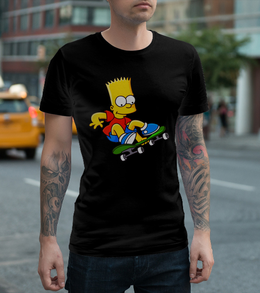 Bart Skateboarding The Simpsons T-Shirt