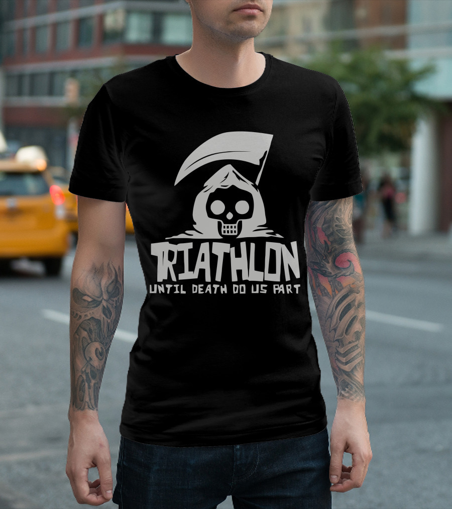 Triathlon Until Death Do Us Part Grim Reaper T-Shirt