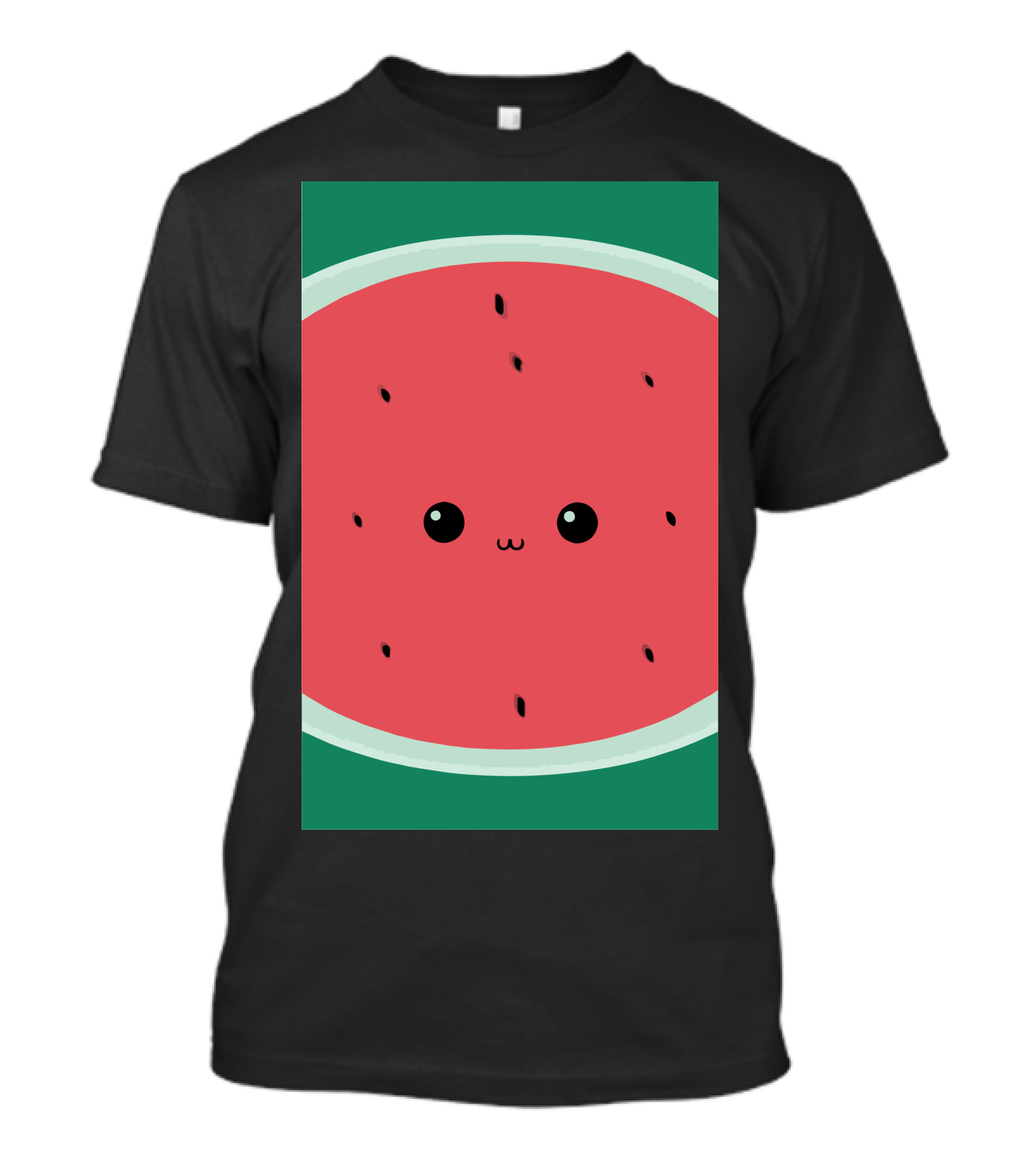 Kawaii Watermelon Slice Cute Face T-Shirt