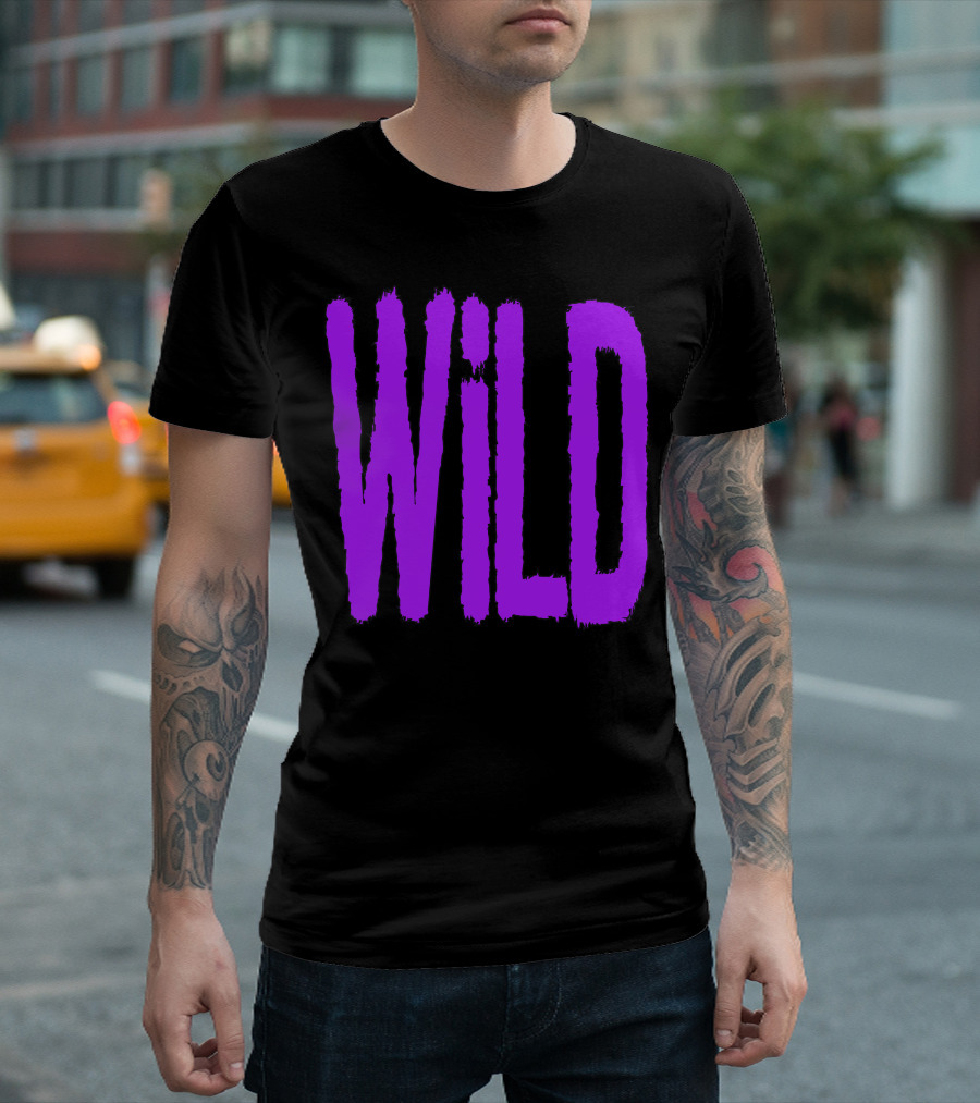 WILD Bold Rugged Purple Text T-Shirt