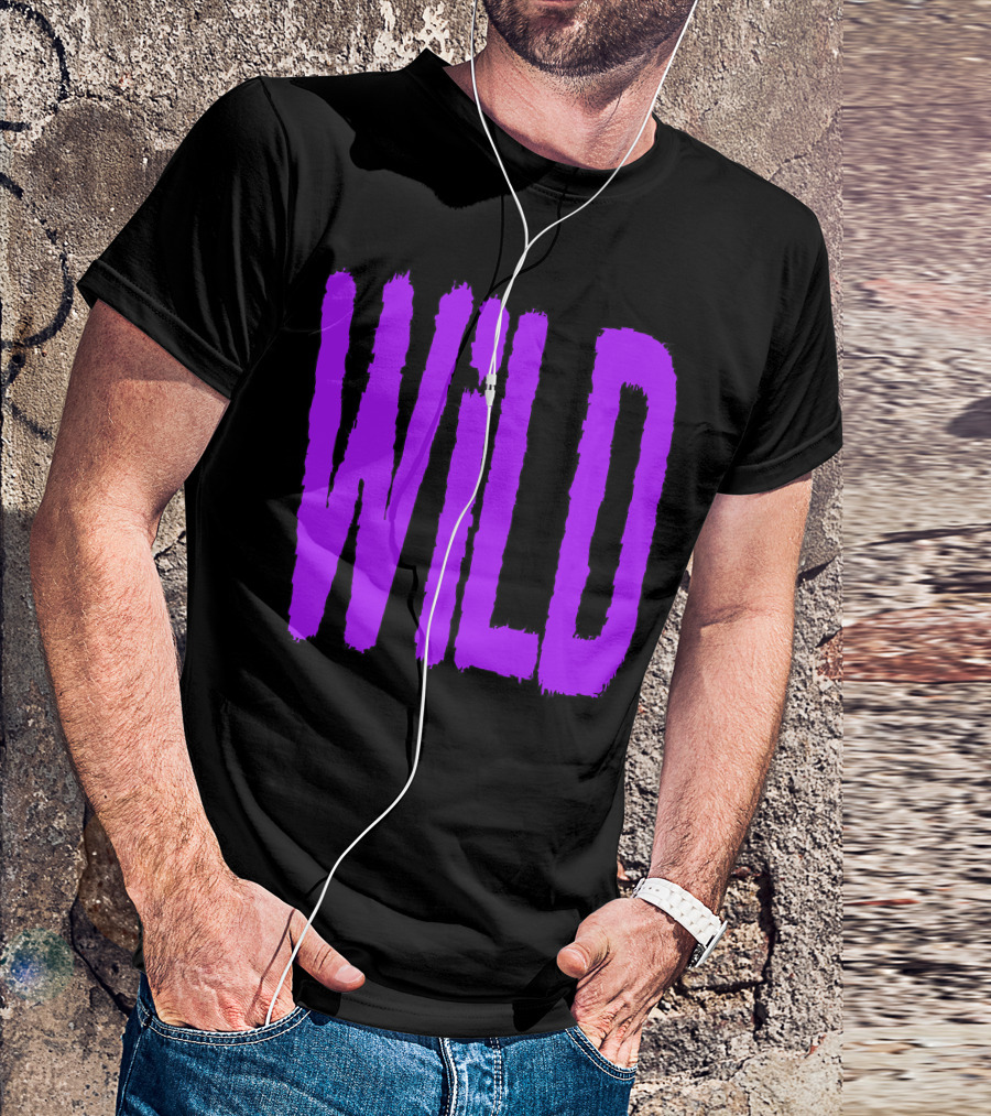 WILD Bold Rugged Purple Text T-Shirt