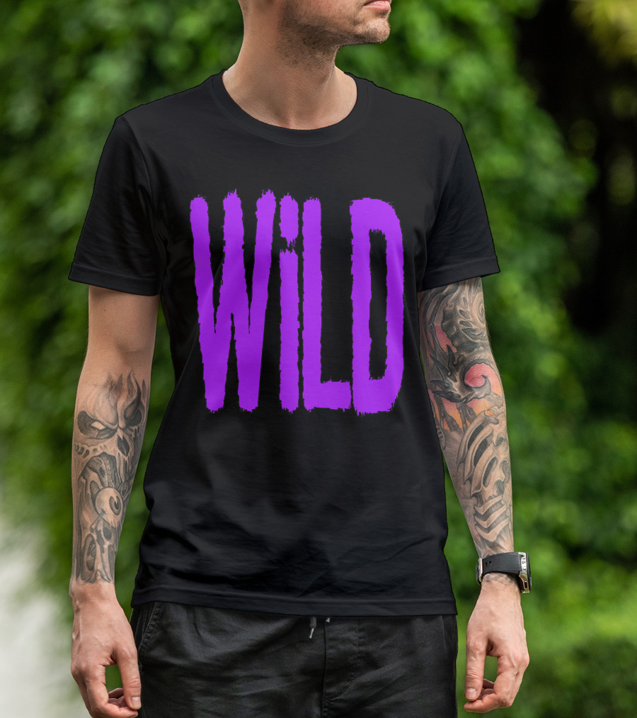 WILD Bold Rugged Purple Text T-Shirt