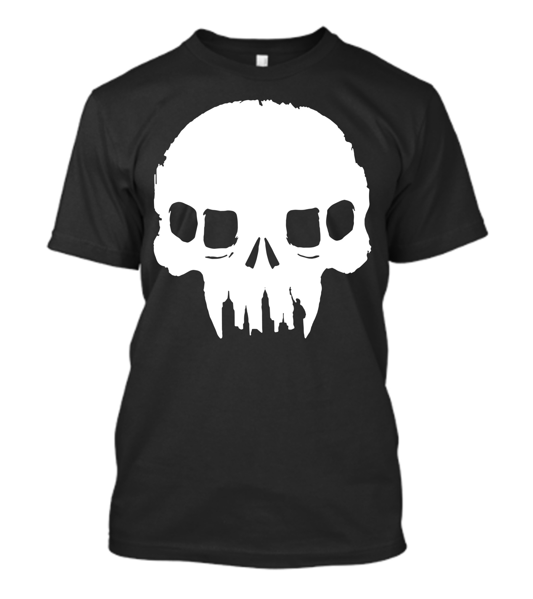 Resistance Skull Silhouette Cityscape Fusion T-Shirt