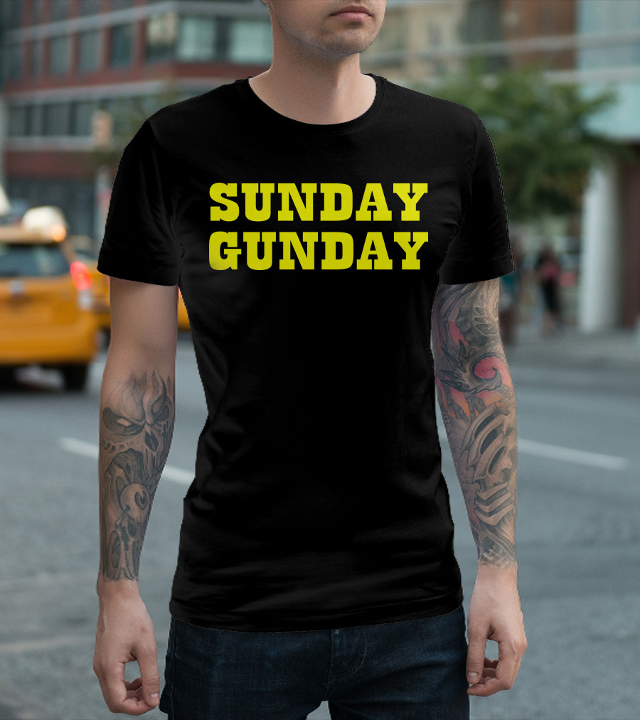 SUNDAY GUNDAY MILITARY-STYLE YELLOW T-Shirt