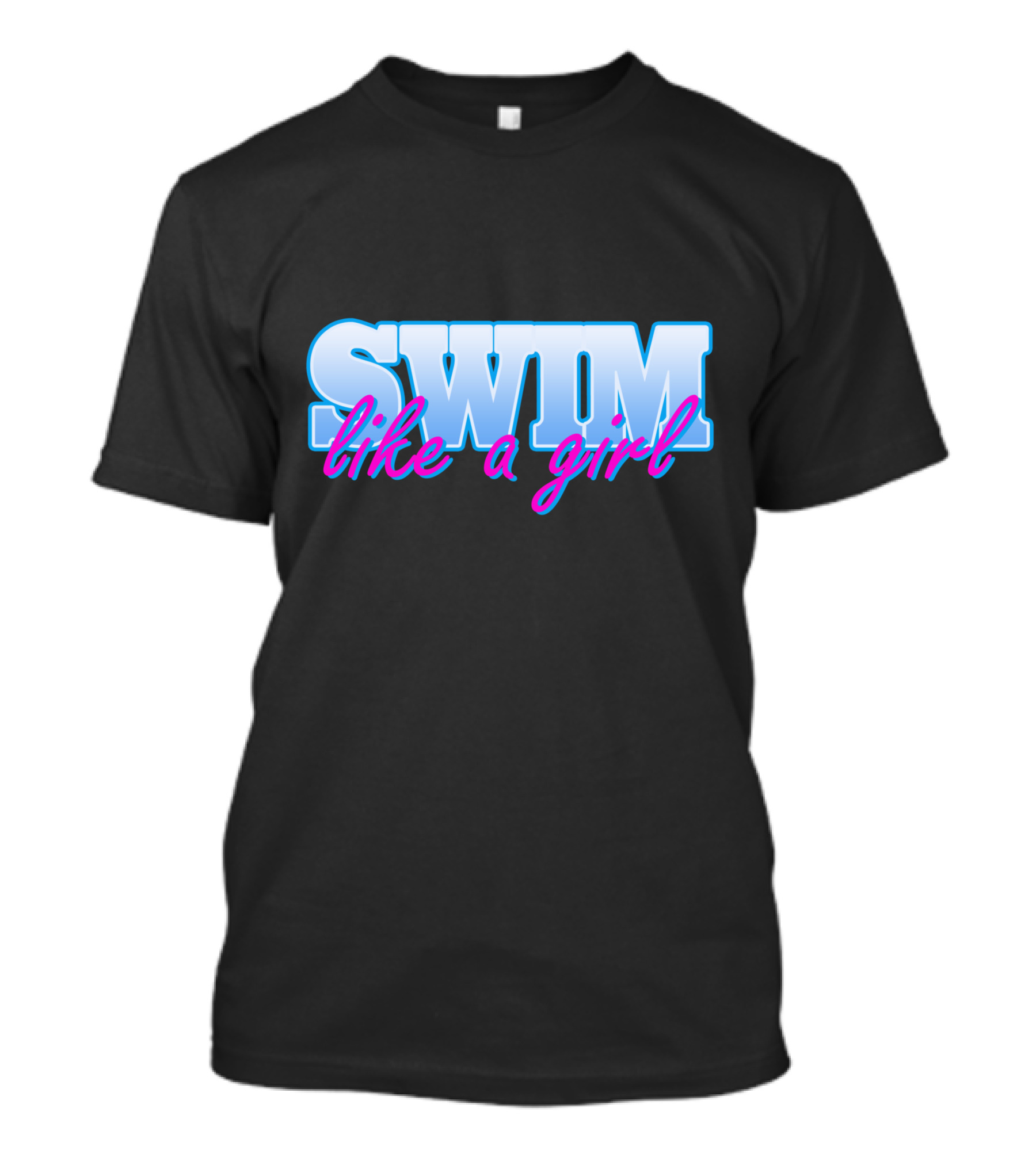 SWIM Like A Girl Neon Blue T-Shirt