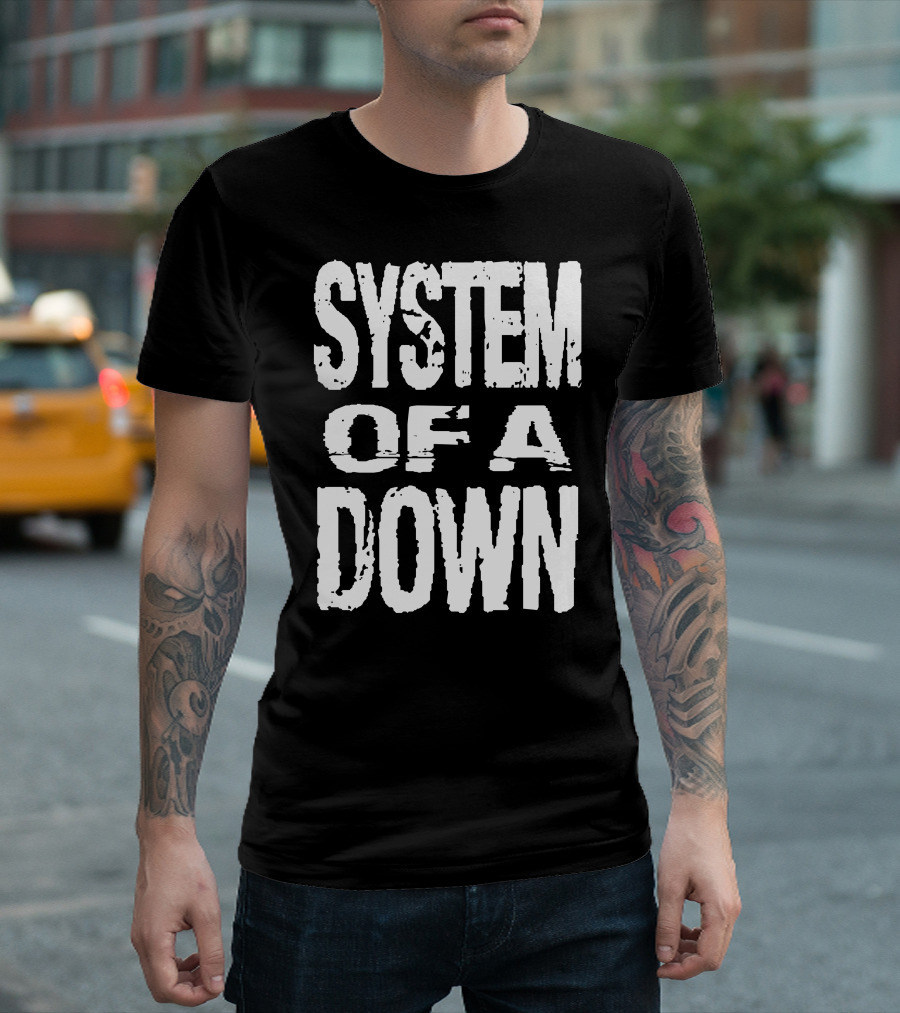 System Of A Down SOAD Iconic Band Name Typographic T-Shirt