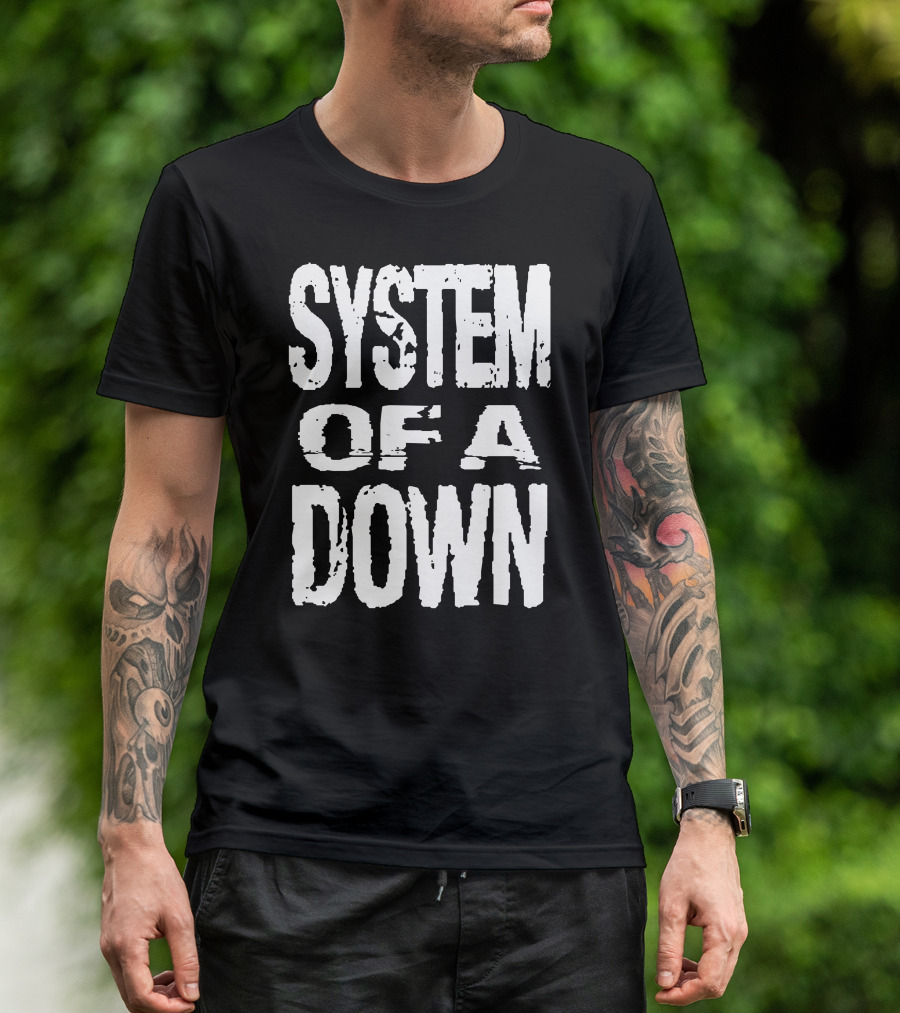 System Of A Down SOAD Iconic Band Name Typographic T-Shirt