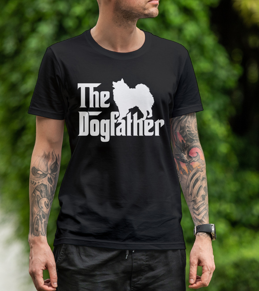 The Dogfather White American Eskimo Dog Silhouette Iconic T-Shirt