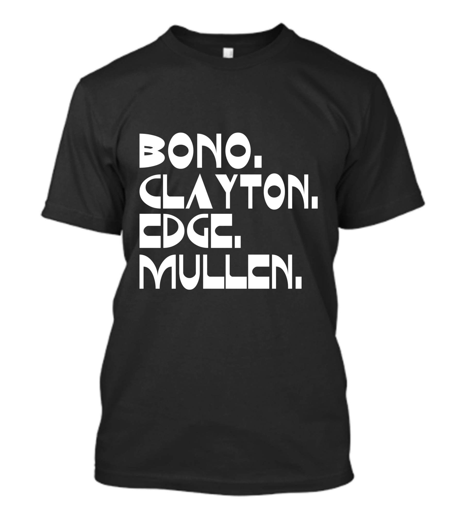U2 Band Members Bono Clayton Edge Mullen Names Text T-Shirt