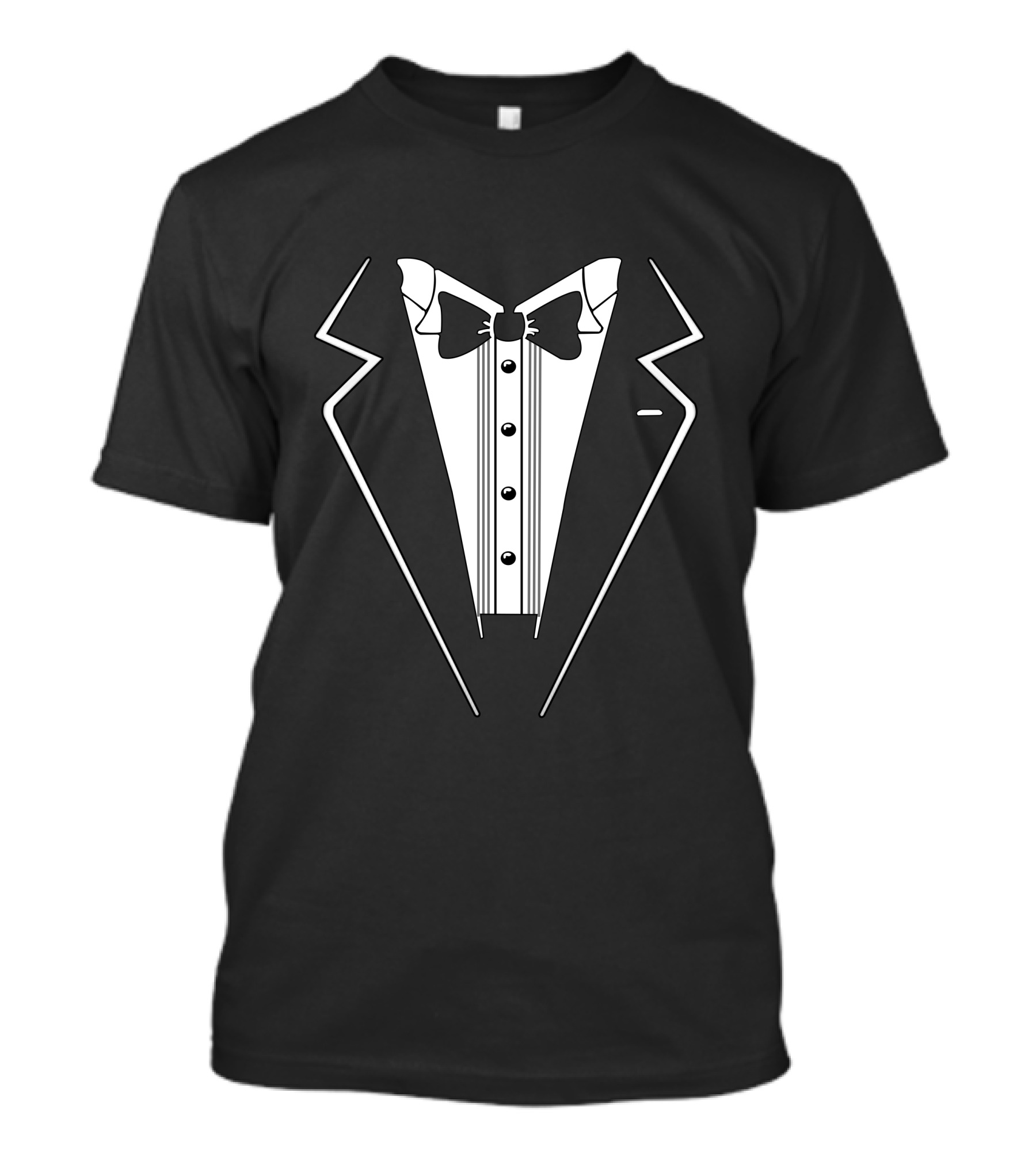 Classic Black Tuxedo Graphic Bow Tie Jacket T-Shirt