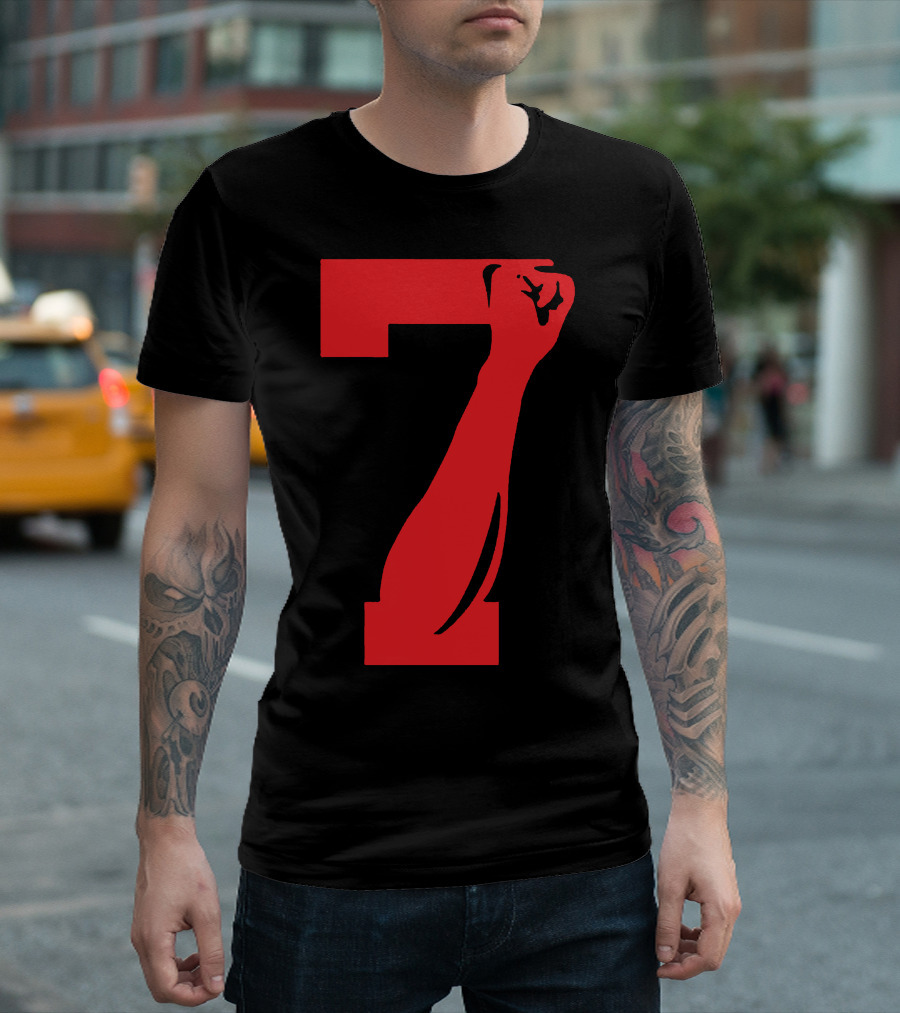 Colin Kaepernick Number 7 Red Raised Fist T-Shirt