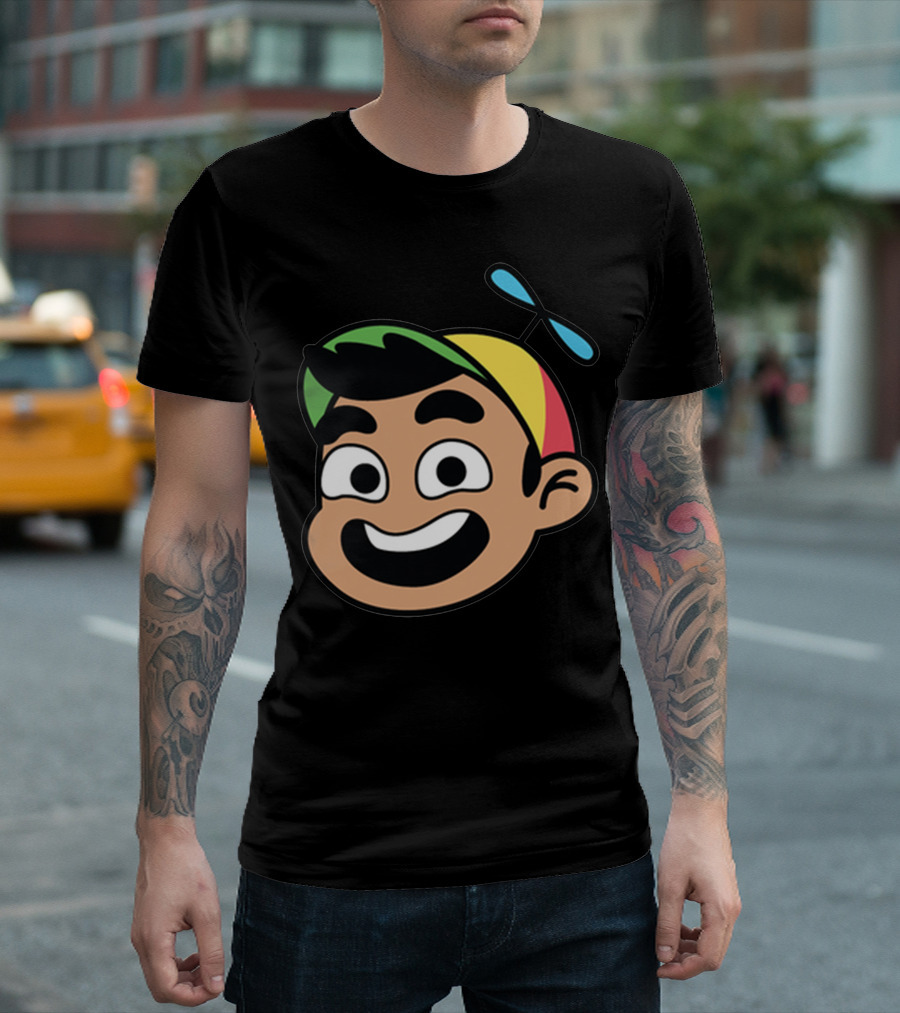 Gamer Guava Cartoon Propeller Hat Face T-Shirt