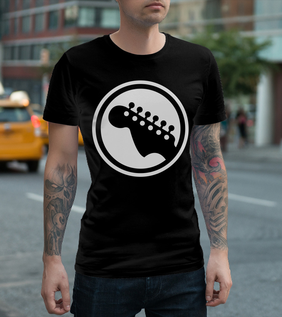 Guitarist Headstock Circle T-Shirt