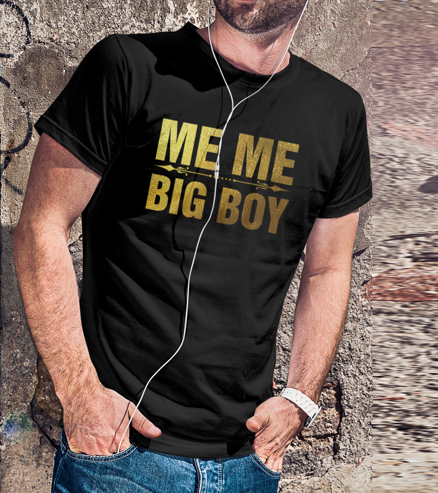 ME ME BIG BOY Gold Text With Arrow Divider T-Shirt