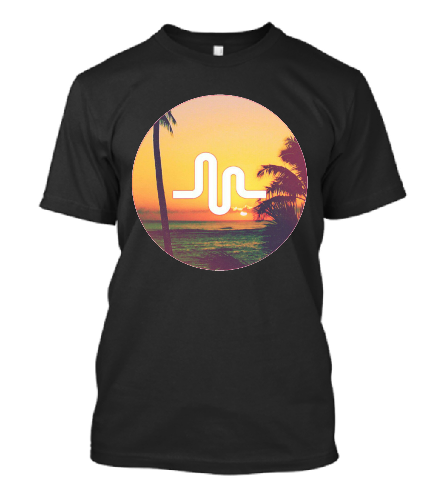 Musically Holiday Tropical Sunset With Palm Trees T-Shirt