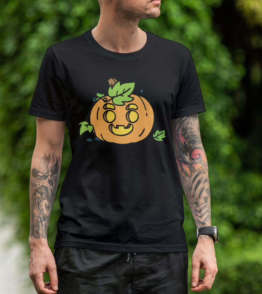 Pumkin Guava Happy Pumpkin With Leaves T-Shirt
