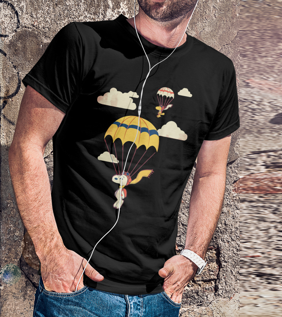 Snoopy And Woodstock Parachuting Adventure T-Shirt