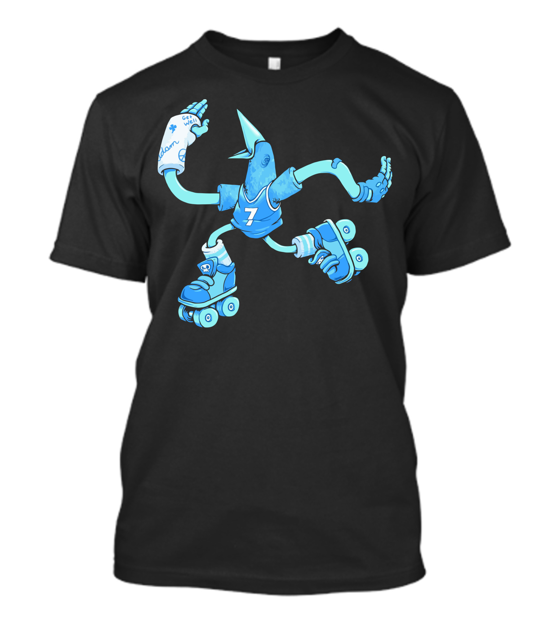 Skatebird Roller Derby Get Well Soon Seven T-Shirt