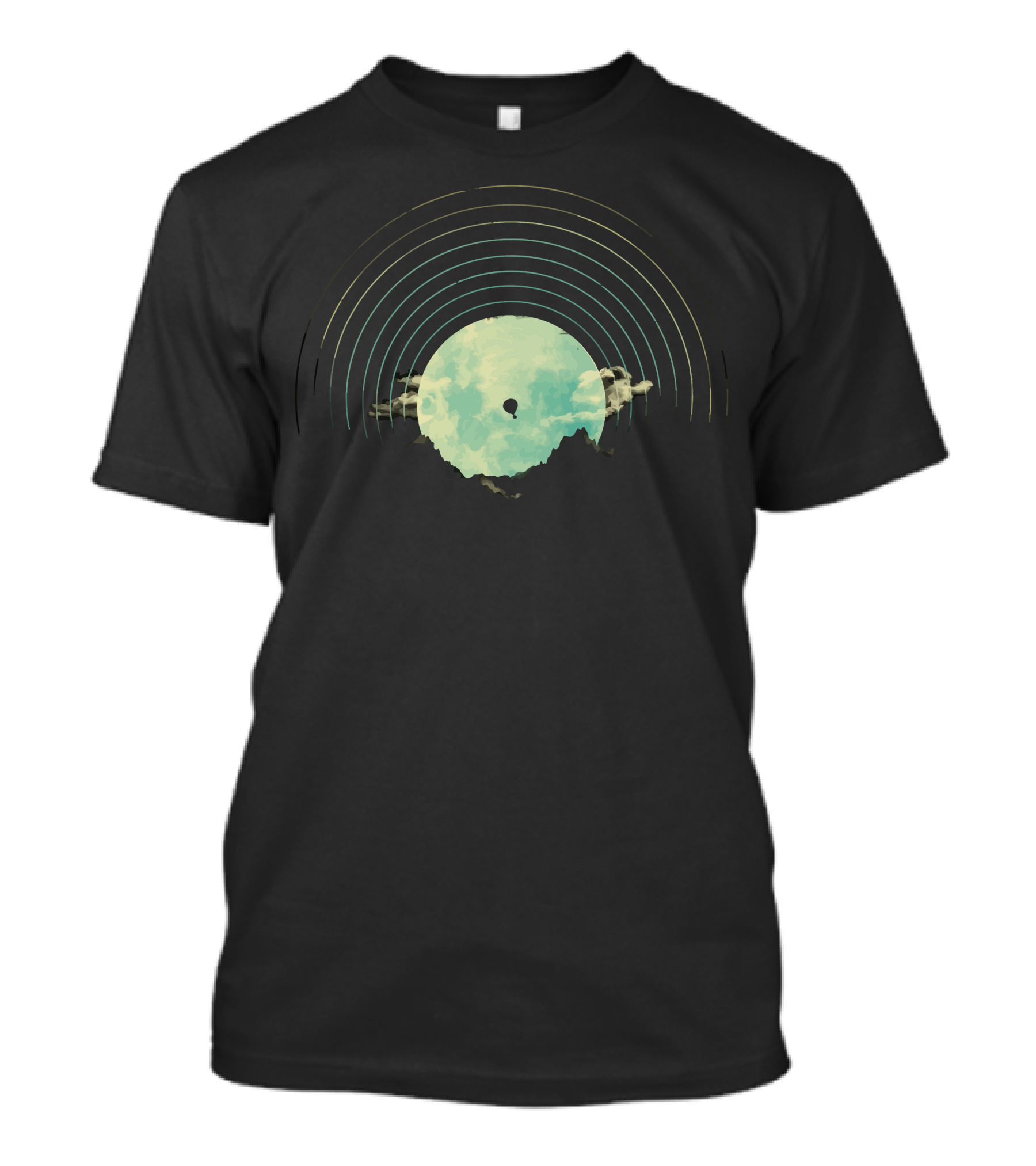 Soundtrack To A Peaceful Night Vinyl Sky Cloud Record T-Shirt