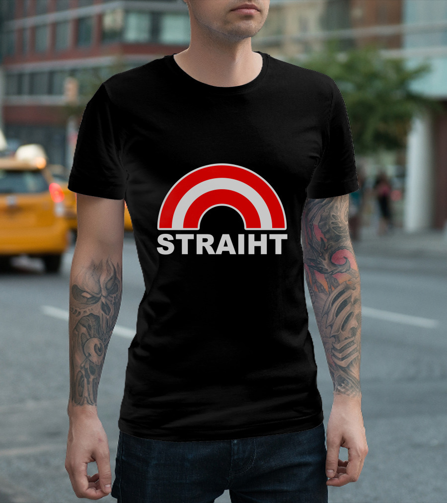 STRAIHT Red And White Arch T-Shirt