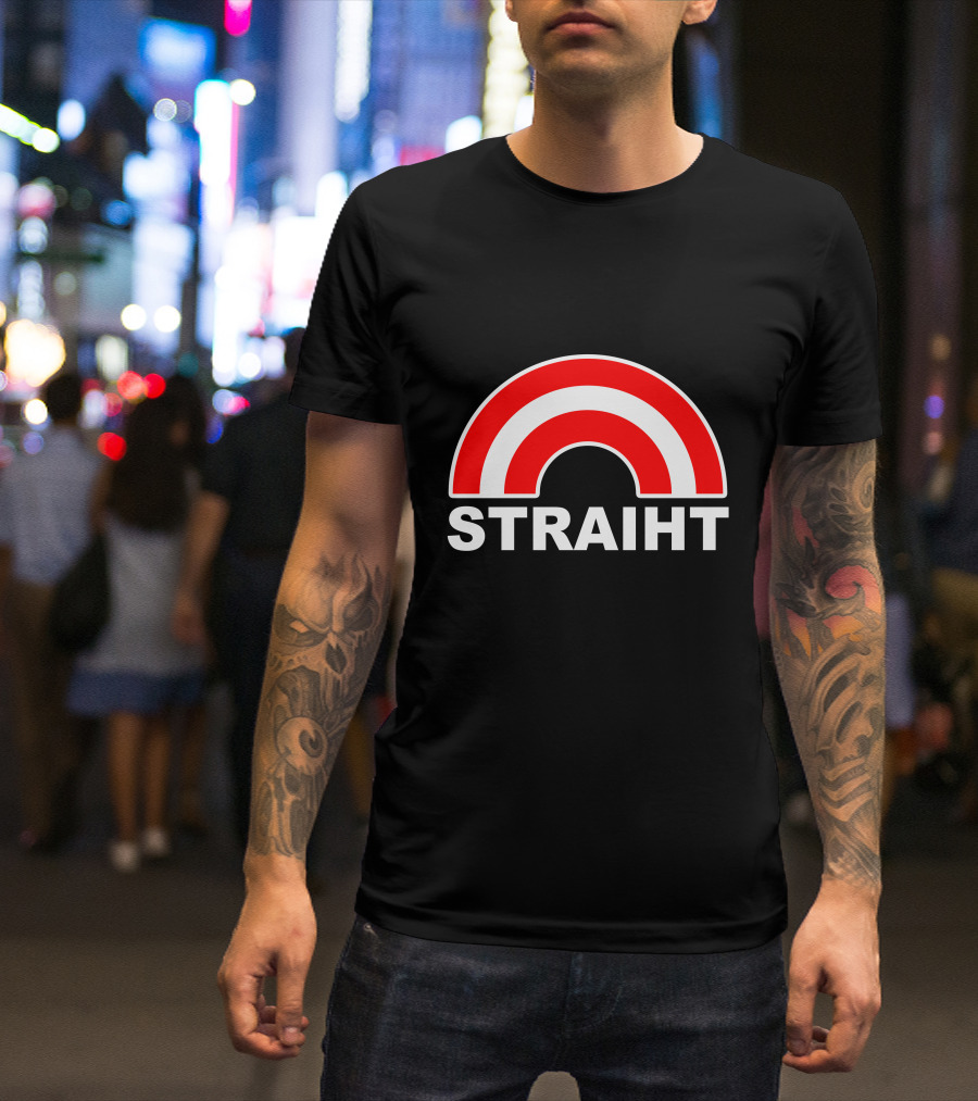 STRAIHT Red And White Arch T-Shirt