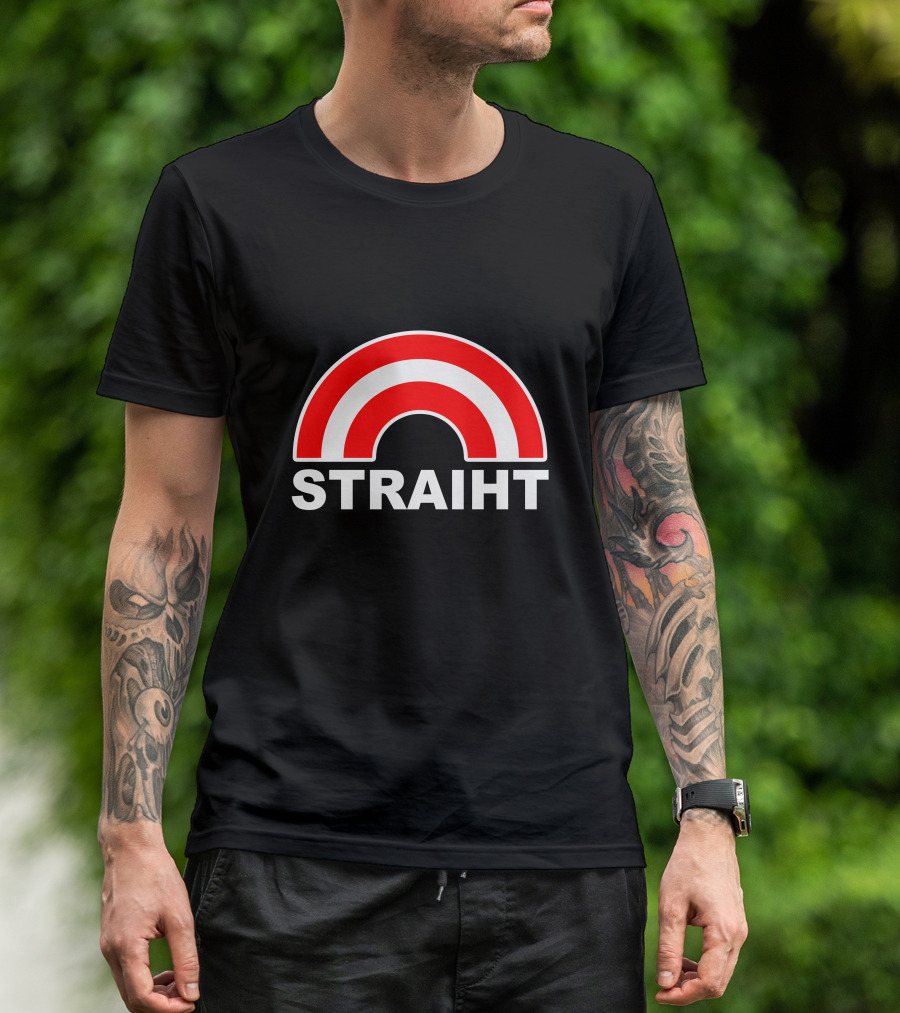 STRAIHT Red And White Arch T-Shirt