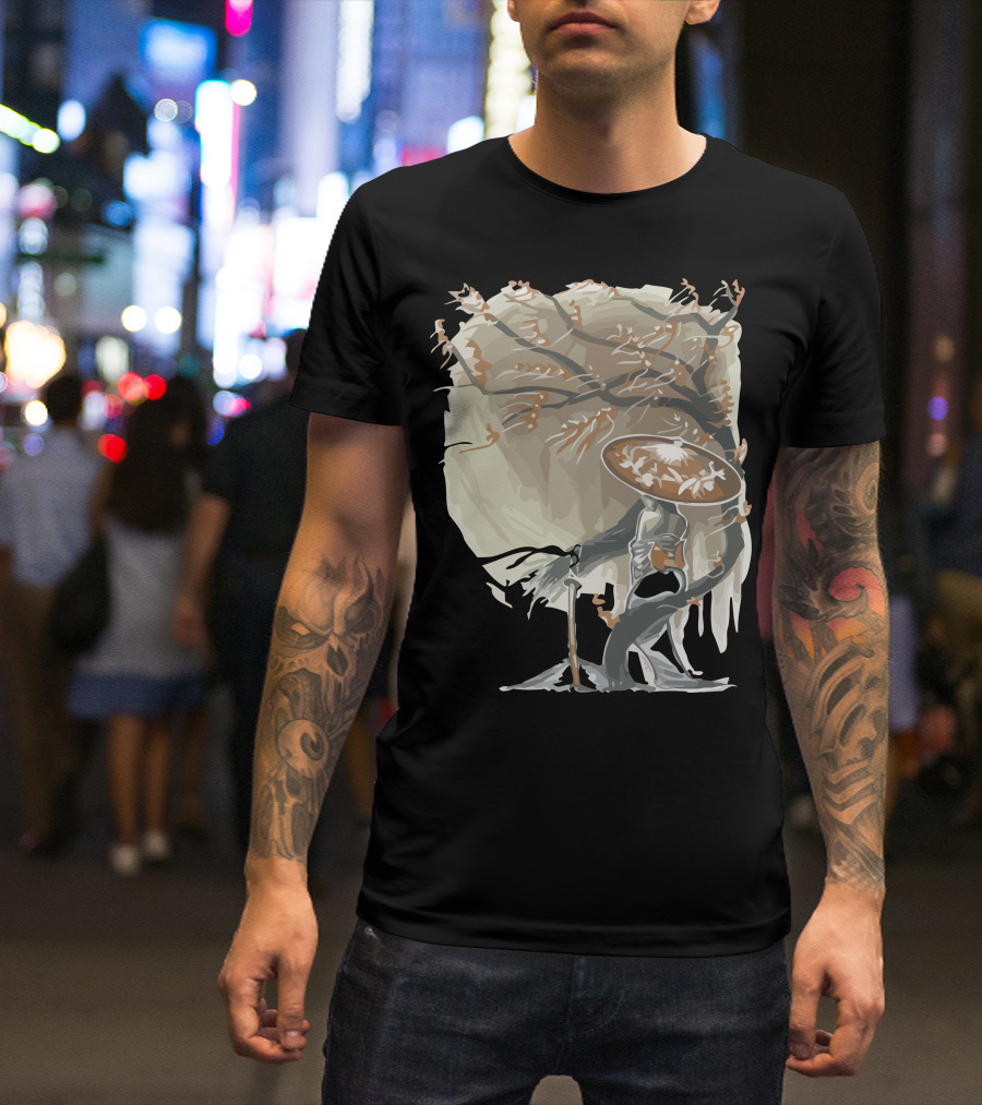 Orchid Onryo Spirit With Tree And Hat T-Shirt