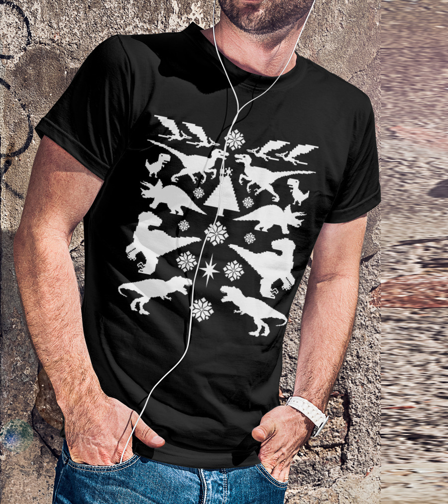 Trex Dinosaur Christmas T-Shirt