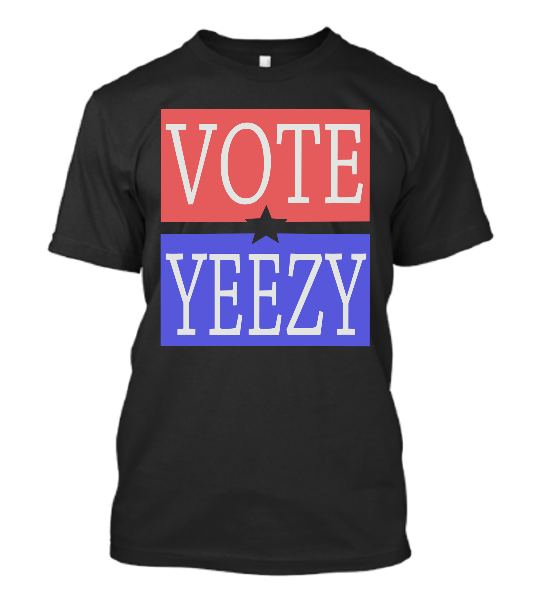 VOTE YEEZY Star Split In Red And Blue T-Shirt