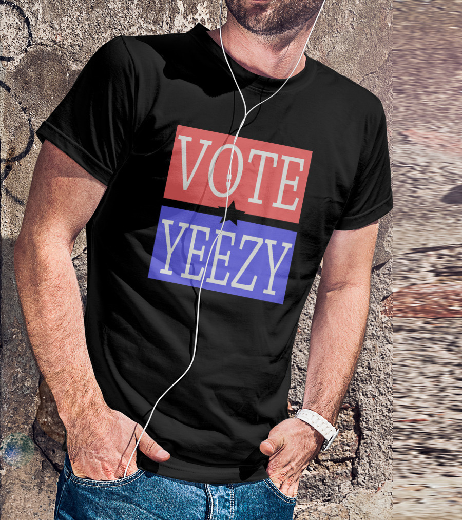 VOTE YEEZY Star Split In Red And Blue T-Shirt