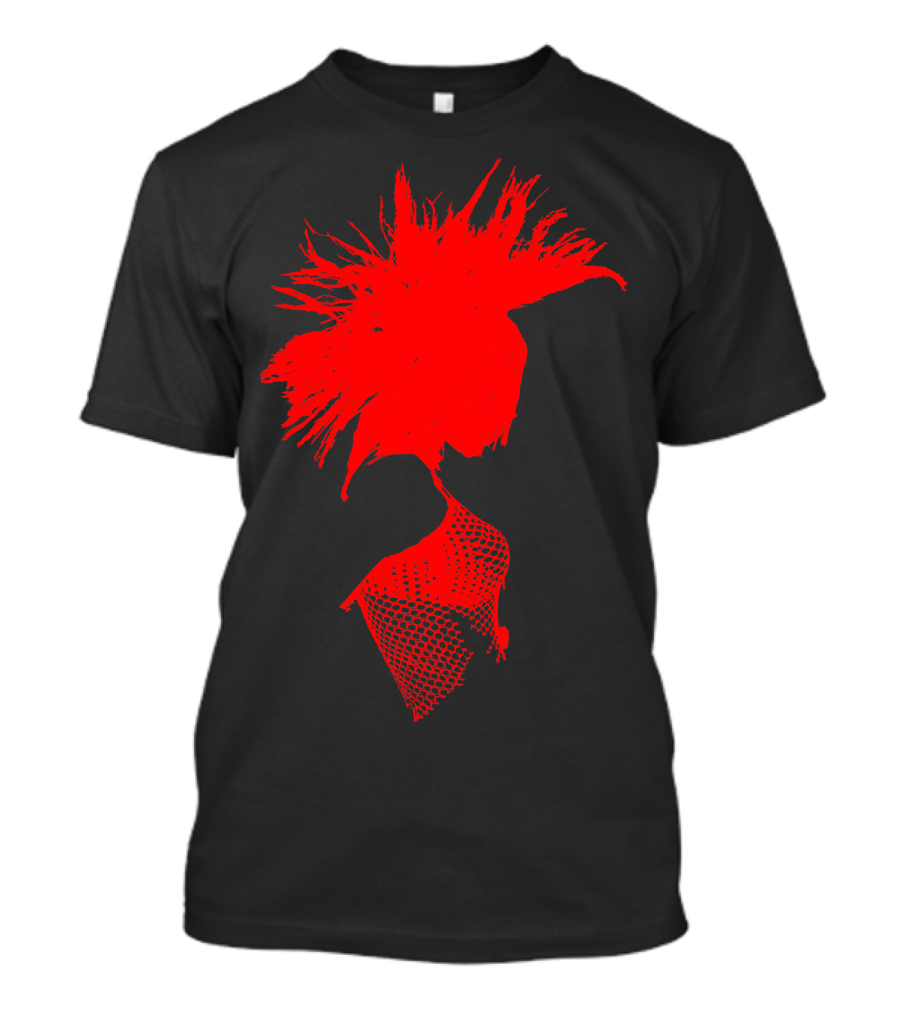 Deathawk Mohawk Punk Silhouette Red T-Shirt