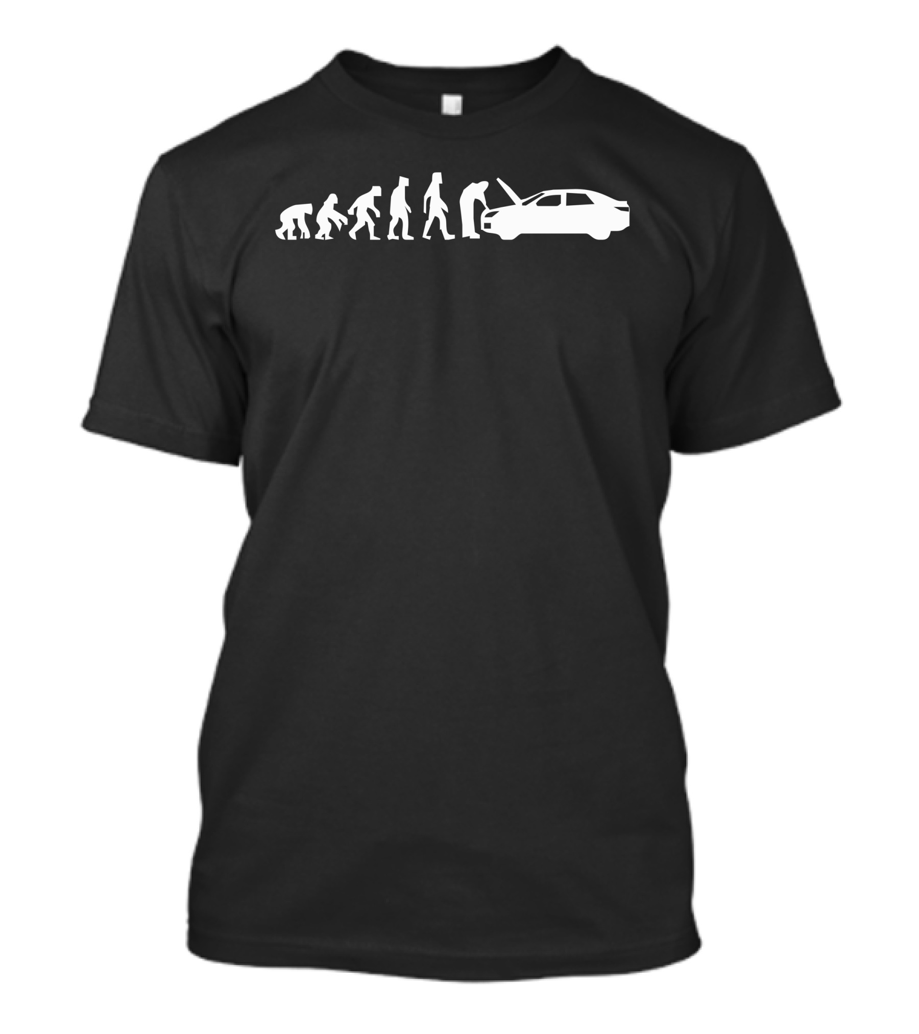 Evolution Of Man Car Mechanic Hobby Silhouette Progression T-Shirt