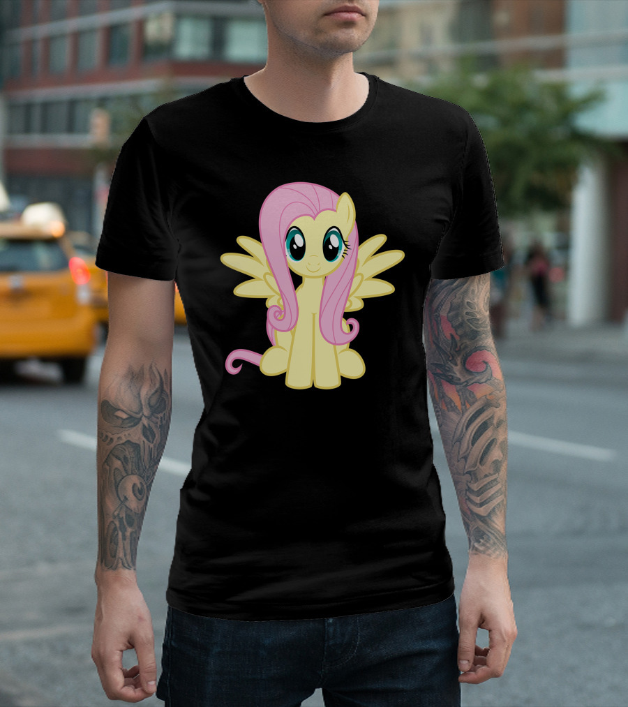 Fluttershy Cute Yellow Pony With Pink Hair And Wings T-Shirt